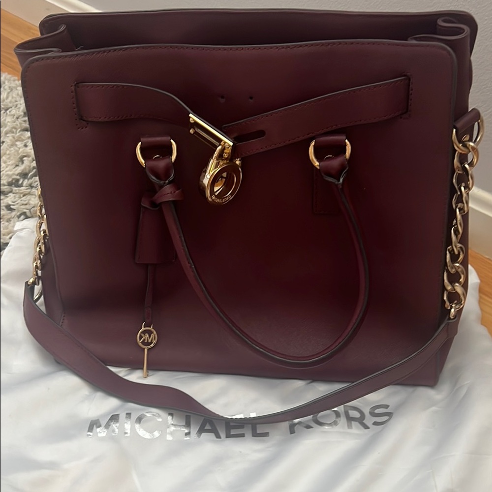 Michael Kors Brown Shoulder Bag with Gold Hardware